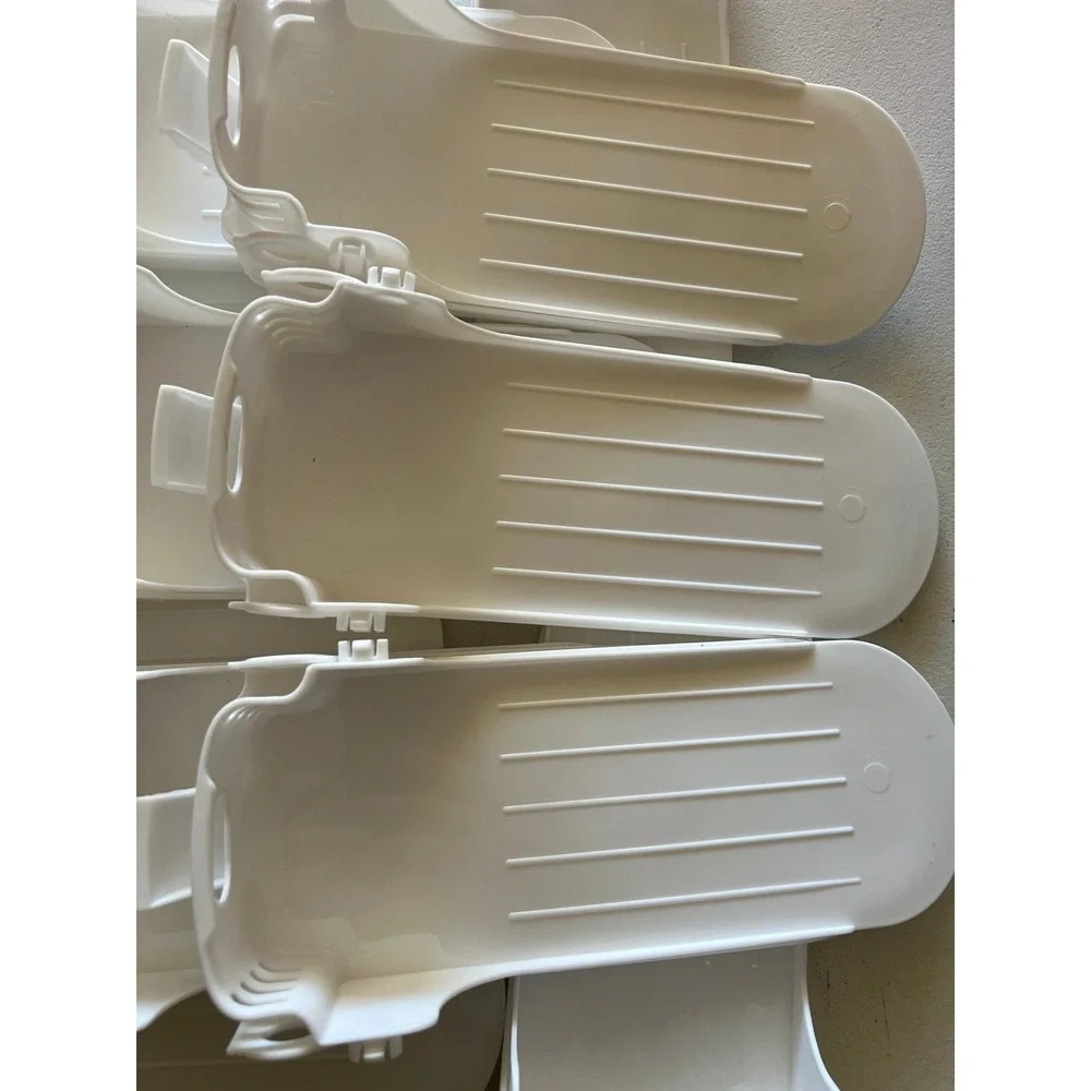 12 Pack White Adjustable Shoe Slots Space Saver Closet Organizer Stacker Set
